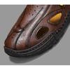 Handmade Summer Men's Sandals Leather Men's Shoes Casual Trekking Sneakers Outdoor Comfortable Breathable Travel Driving Shoes