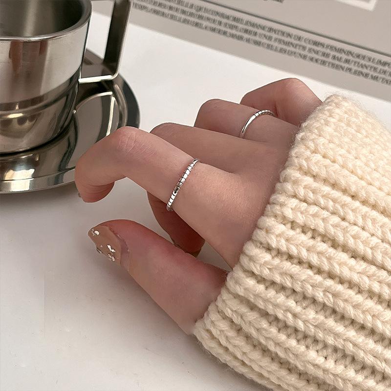 Plain Ring Cold Wind Niche Design High Sense Light Luxury Open Index Finger Ring Fashion Personality