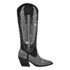Fashion Handmade Hot Rhinestone Retro Western Cowboy Boots European American Women Performance Runway Fashion Thick Heel Knee High Boots