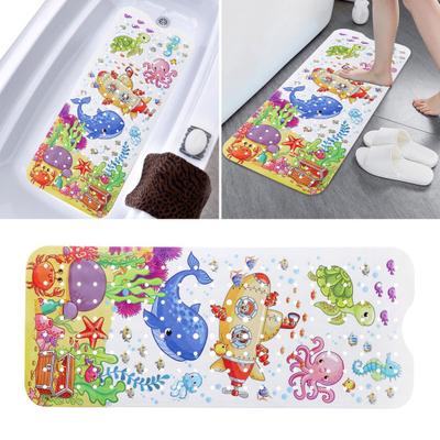 Covoraș pentru cadă cu ventuză, 100 x 40 cm, cu orificii de scurgere, dreptunghiular, PVC, covoraș anti-alunecare, lavabil la mașină, covoraș pentru baie, duș, pentru copii