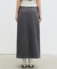 Nigaennikol Box Pleated Long Skirt_Gray
