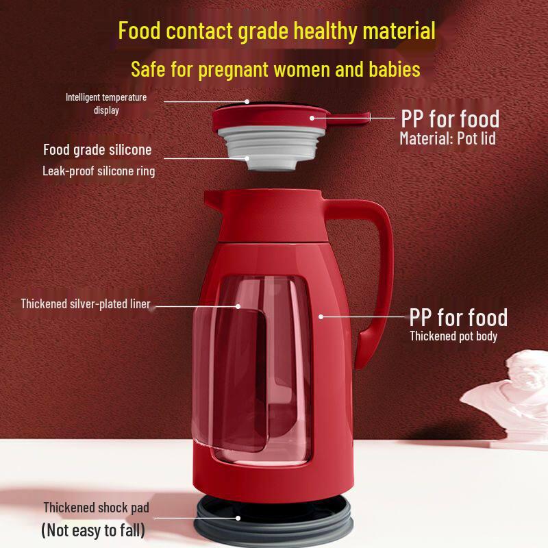 Year of the Horse 2026 Large Capacity Red Thermos Kettle with Glass Liner