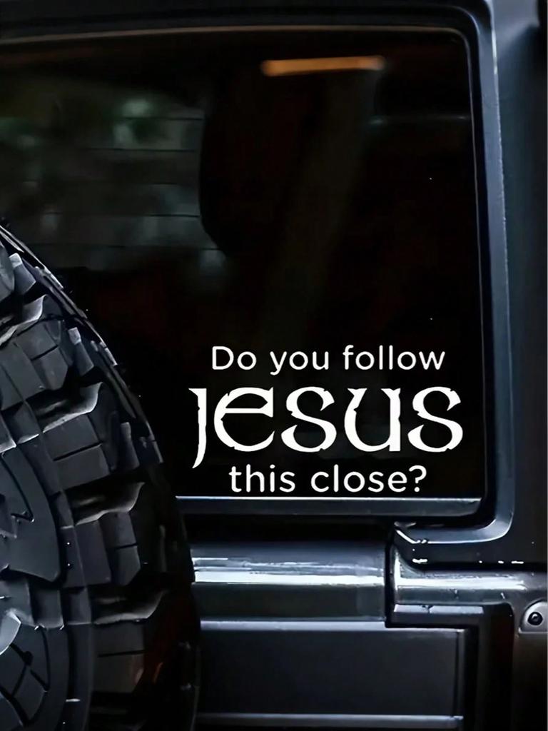 Are You That Close To Jesus? Reflective Vinyl Sticker - Matte, Irregular, PVC White Decal for Cars, Trucks, Walls & Laptops