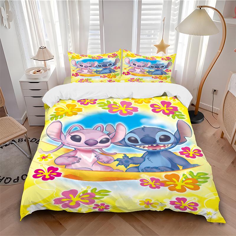 3Pcs Lilo Stitch Adventure Bedding Sets For All Sizes New 3D Printed Bed Cover Comforter Duvet Cover Pillowcase Bedroom Decoration