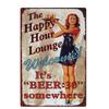 Vintage Pin Up Girl Tin Sign Plaque  Sexy Retro Metal Wall Decor for Bar Pub Club Man Cave  Classic Metal Sign Painting