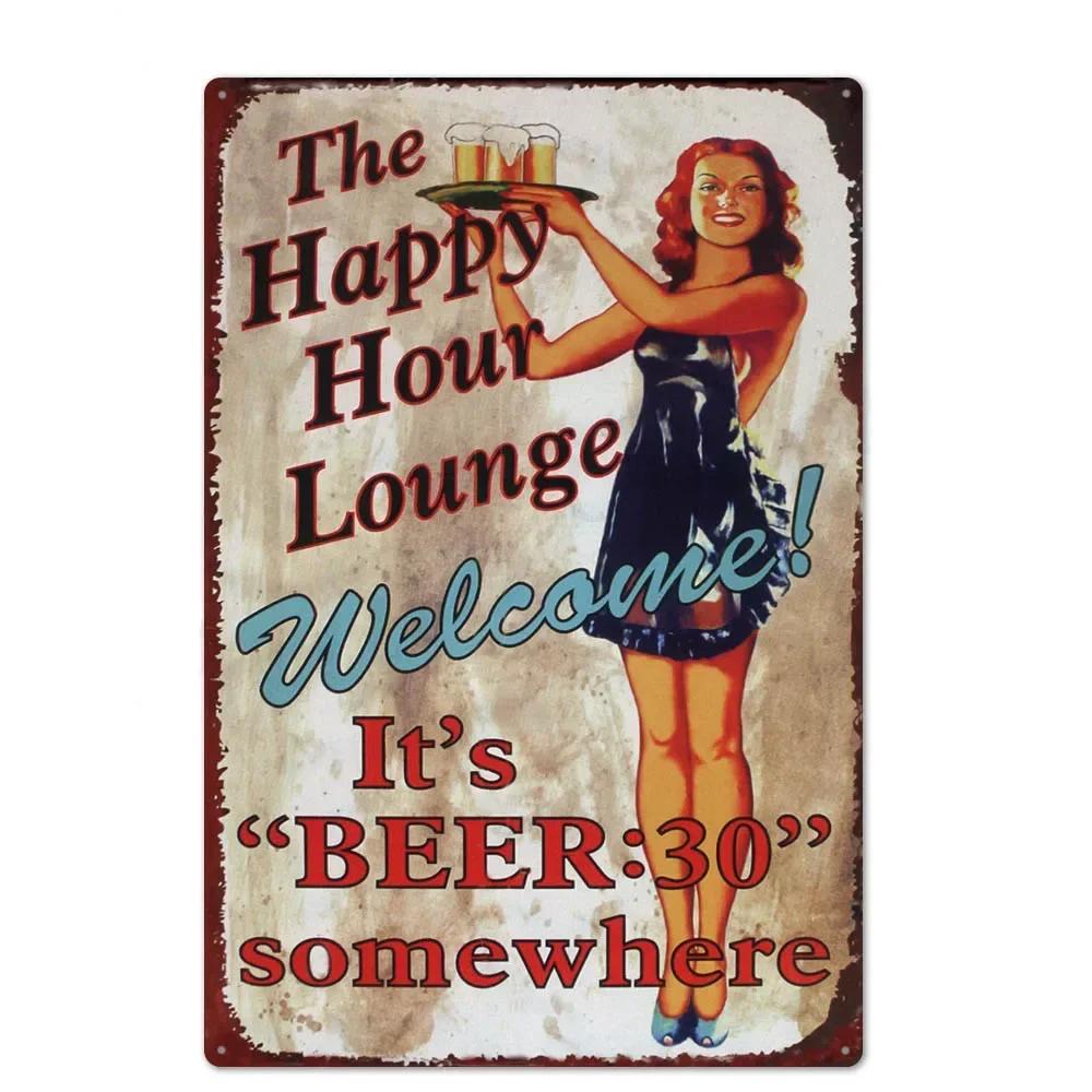 Vintage Pin Up Girl Tin Sign Plaque Sexy Retro Metal Wall Decor for Bar Pub Club Man Cave Classic Metal Sign Painting