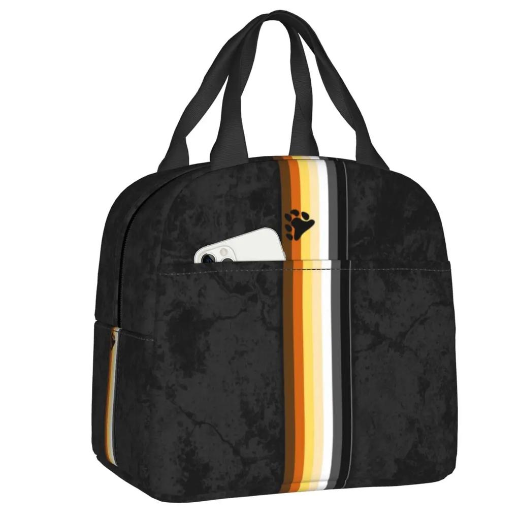 Gay Pride Flag Drip Design Insulated Lunch Bag Women Resuable LGBT Rainbow Lesbian Thermal Cooler Lunch Box Office Picnic Travel