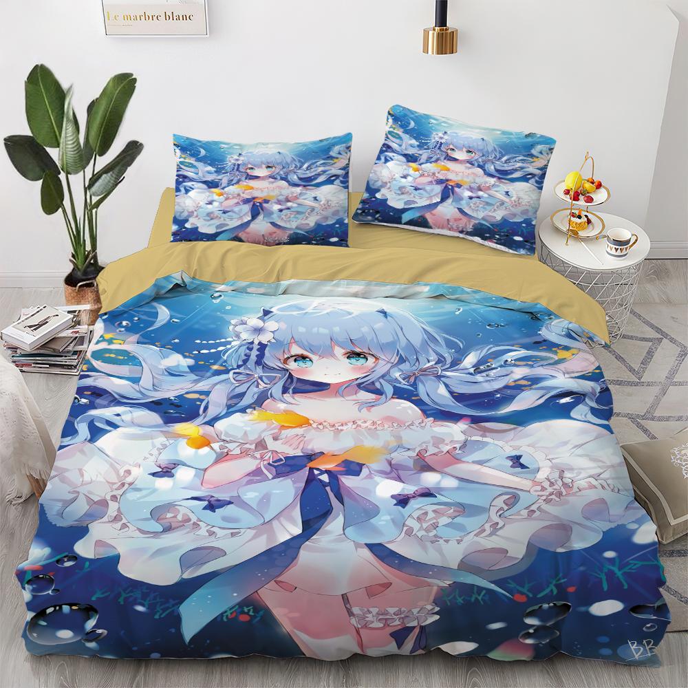 Anime Kawaii Bettwäsche Set Japan Anime Loli Bettbezug Set Kinder Schlafzimmer Cartoon 3D Gedruckt Quilt Abdeckung Schlafzimmer Geschenk