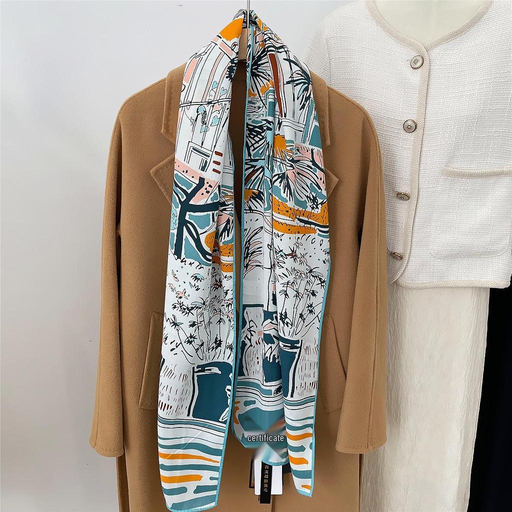 Herringbone Velvet Scarf: Winter, Versatile, Thickened, Hand-Rolled Edges, Small & Long