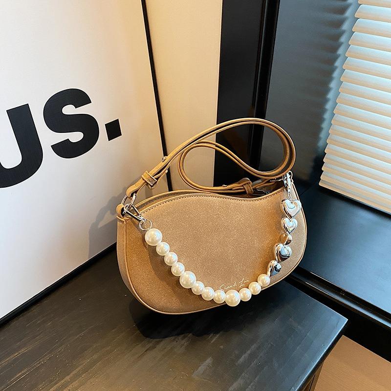 Niche Design Bag Women's New Beaded Trendy Versatile Commuter Shoulder Bag Fashion Messenger Bag