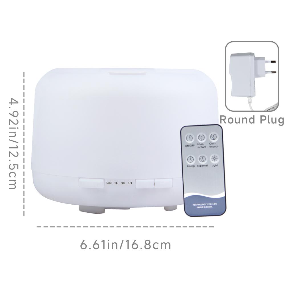 500ml Essential Oil Diffuser Quiet Aromatherapy Mist Diffusers Ultrasonic Remote Control Air Humidifier with Timing Function