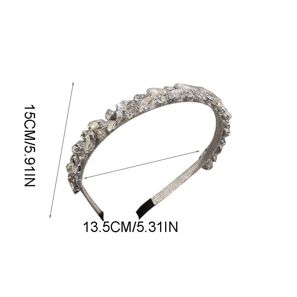 Zinc Zinc Alloy Rhinestone Headband Leaf Women Hair Hoop Temperament Bridal Wide Headband  Girls