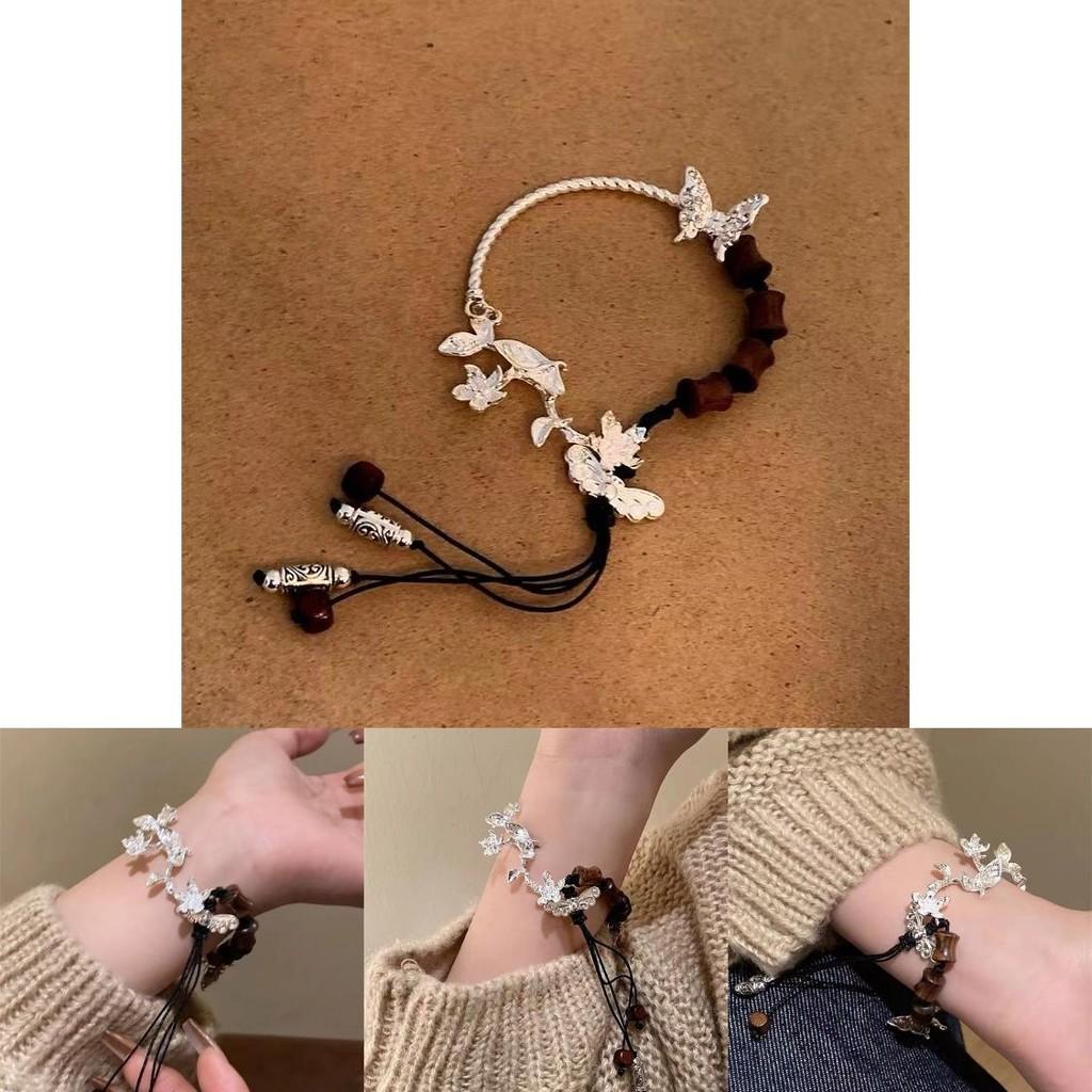 Pendant Butterfly Exotic Bracelet Handwoven From Alloy With Ethnic Flair Women For