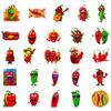 50 Funny Expressions Chili Peppers with Independent Personality DIY Decorative Stickers Can Be Repeatedly Pasted with Waterproof Stickers