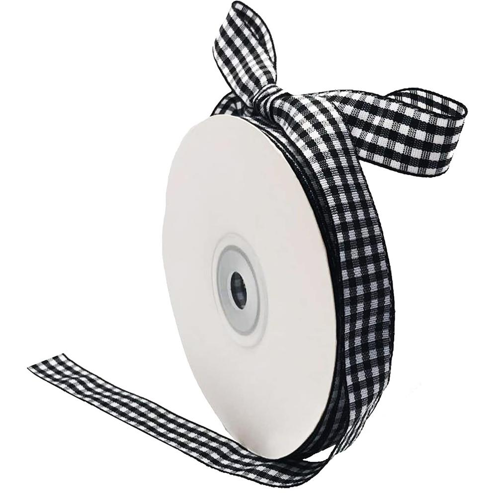 

100 ярдов/лот красно-розовая клетчатая лента тесьма кружево DIY поделки подарки декоративные аксессуары чёрный