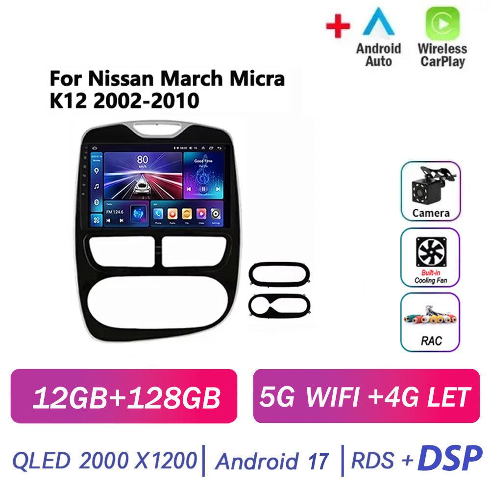 Autoradio Android 17 pour Renault Clio 3 4 2012-2016, Carplay, Navigation GPS, 2DIN, WiFi, Lecteur Bluetooth, Unité principale