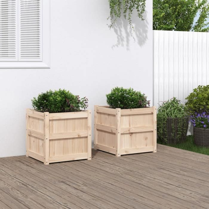 VidaXL Jardinières 2 pcs bois de pin massif 837415