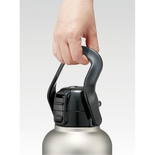 Skater Direct Drinking Stainless Steel Water Bottle with Handle 2L Large Capacity One Push Type Silver 2000ml Double Vacuum Thermos STD20H-A
