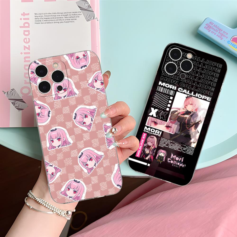 Holo Mori Calliope Clear TPU Mobile Case for iPhone 17 16 15 14 13 12 11 X XR XS Air Pro Max Plus Mini Colorful Cover
