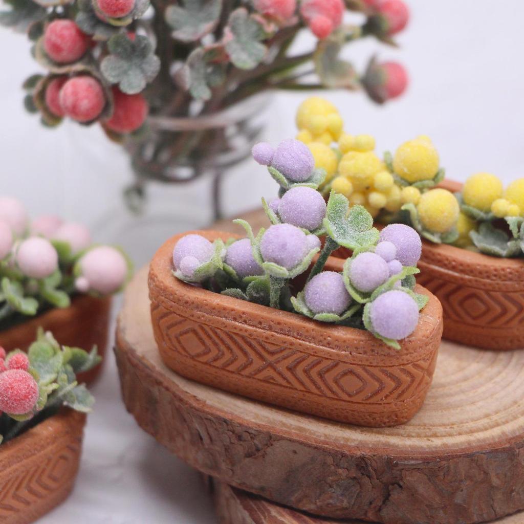 Miniature Green Plant Potted Decoration for Dollhouse Courtyard Micro Landscape BJD Accessories