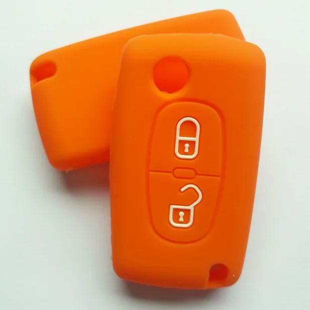 Remote Key Cover 2 Buttons Fob Shell Silicone Holder Protect For Citroen C2 C3 C4 C5 Berlingo Picasso For Peugeot 306 407 807