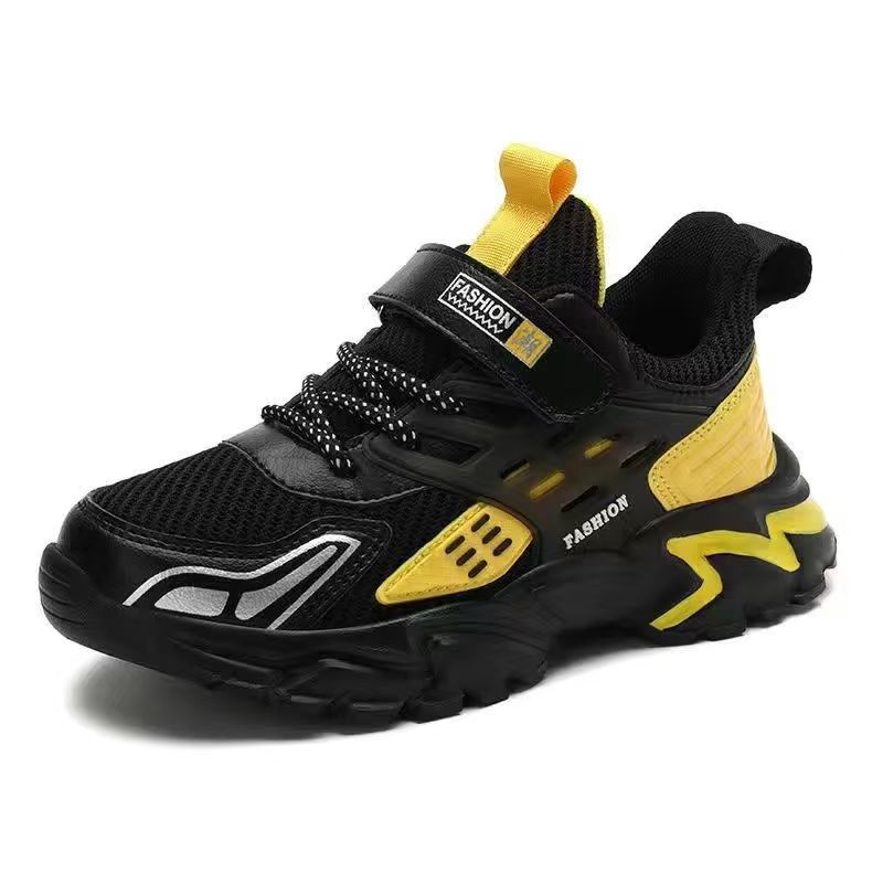 Boys' shoes 10-15 years old Spring and autumn new leather surface lightweight soft sole Children's students lightweight running sports shoes