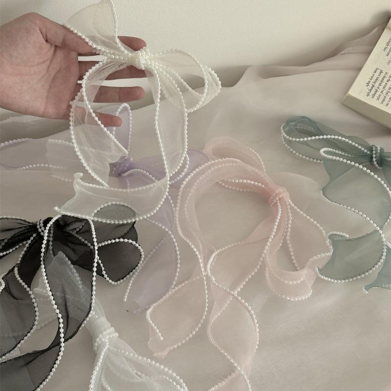 1PC Pearl-edged Fishtail Wavy Ribbon Cake Bouquet Decorative Ribbon Fairy Breath Fluttering 4cmx4.5m