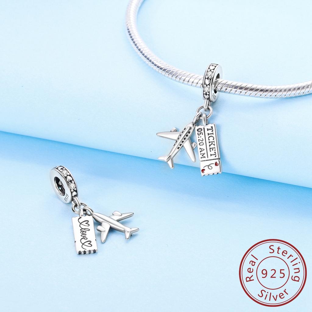 Charm Plane And Ticket Travel Metal Pendant Fit Bangle Making Fine Accessory Elegant Fashion Beautiful Lovely Exquisite Charming Cute Delicate