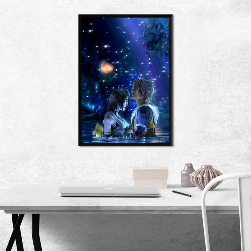 Final Fantasy X Tidus and Yuna Art Canvas Paintings for Living Room Prints Posters Wall Art Home Decoration