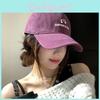 Trendy Purple Wide Brim Baseball Hat Women Soft Top Duckbill Cap Wear Leisure