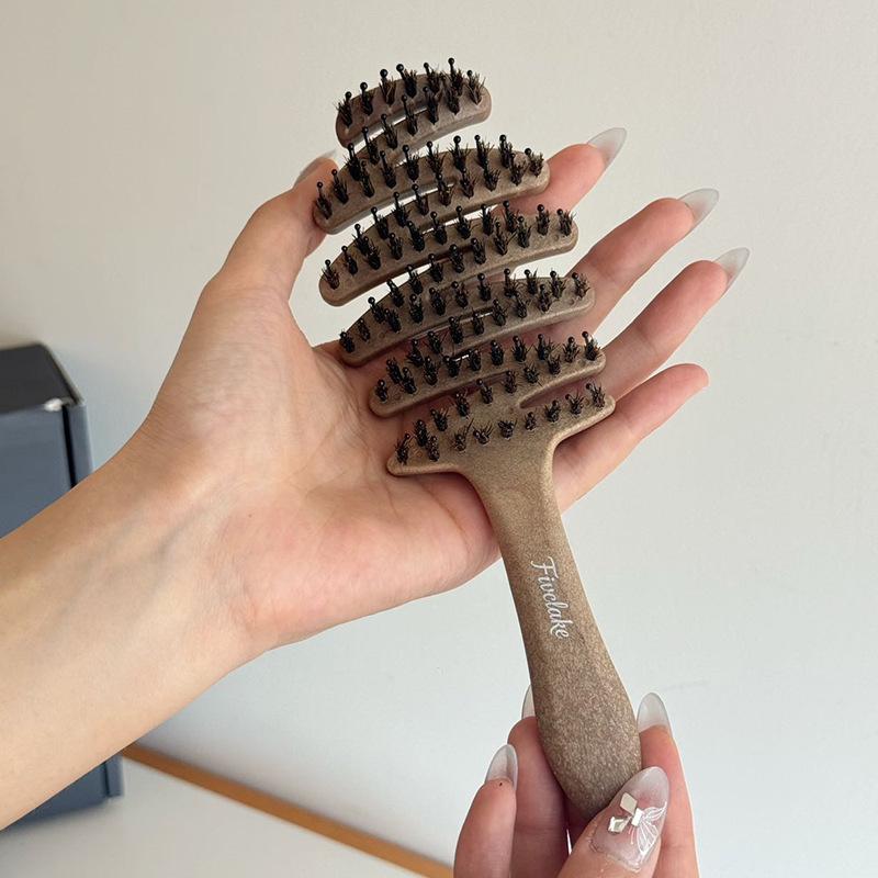 Fivclake Pine Cone Bristle Anti-static Hair Comb - Portable Volume & Nourish Styler