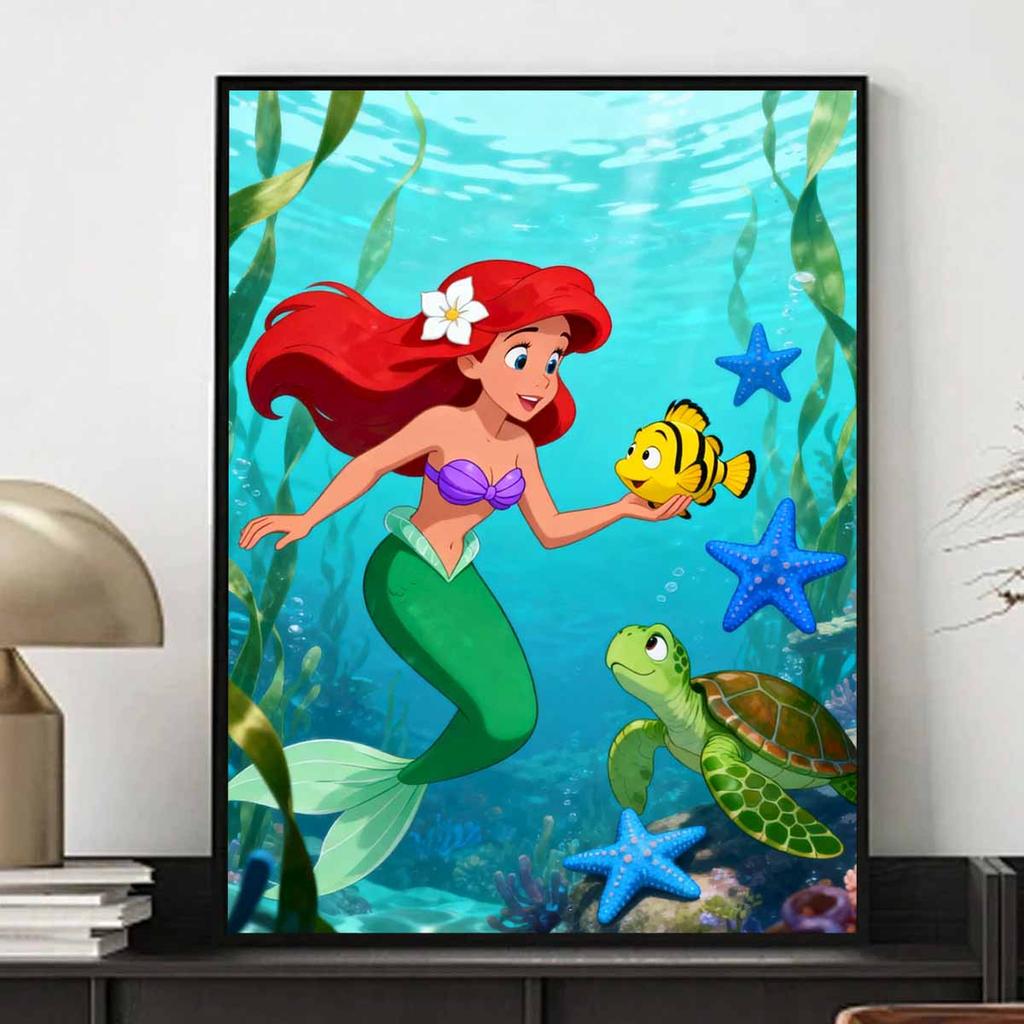 Disney Diamond Art Painting Kit Ariel 5D Diamond Painting Dot Art Home Wall Decor