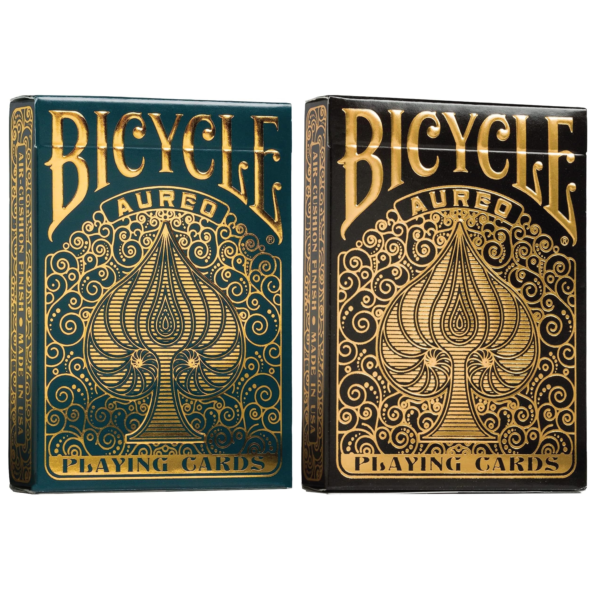 

Aureo Bicycle Playing Cards Bundle in Green Gold and Black Gold 2-Deck Collector s