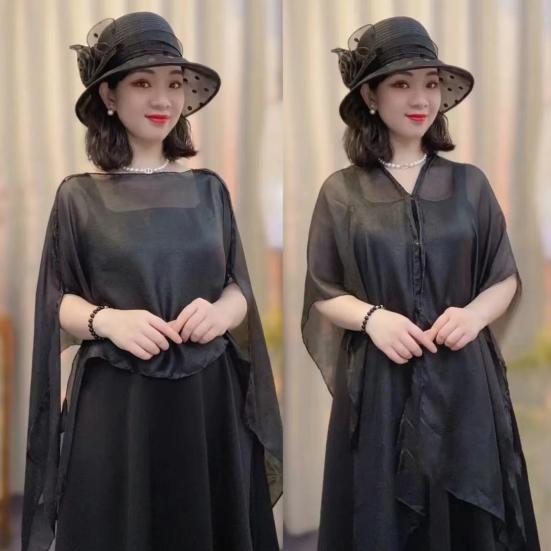 Summer Shawl V-Neck Buttons Placket Lightweight Sun Protection Versatile Beach Shawl Solid Color Vacation Sunscreen Shawl