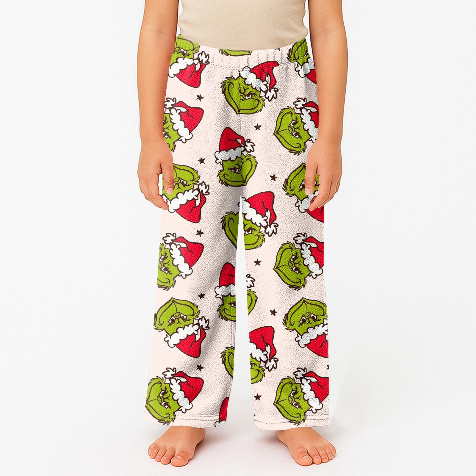 

Детские пижамные брюки с принтом, мягкие, удобные, детские зимние пижамные брюки 150