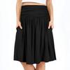2026 Spring Solid Color Plus Size Women's Pleated Long Skirt with Elastic Waist