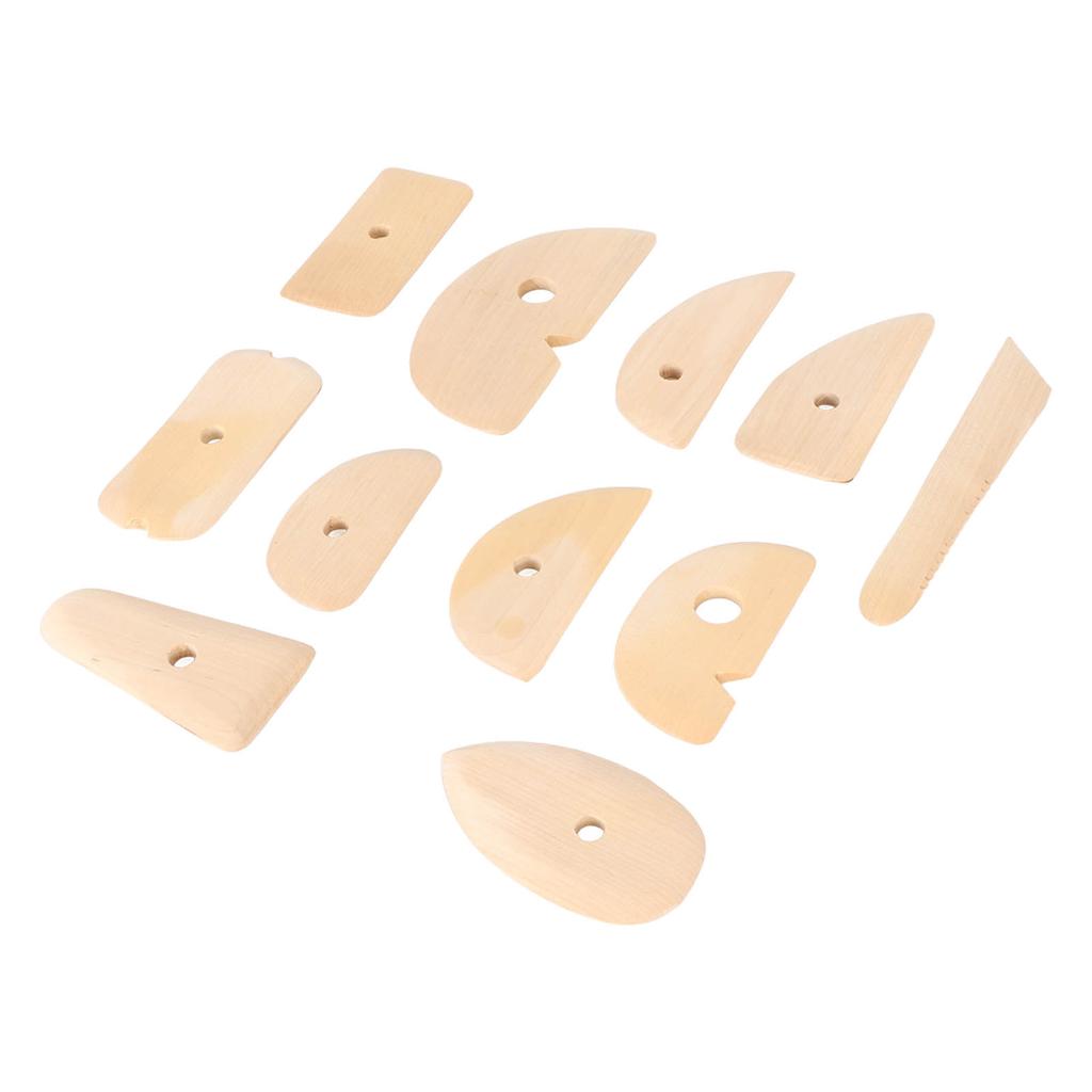11pcs Pottery Trimming Tool Professional Wood Pottery Foot Shaper Tool for Carving Clay Molds Clay