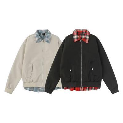Men's American Autumn and Winter Plaid Design Jacket Loose and Versatile Couple Jacket