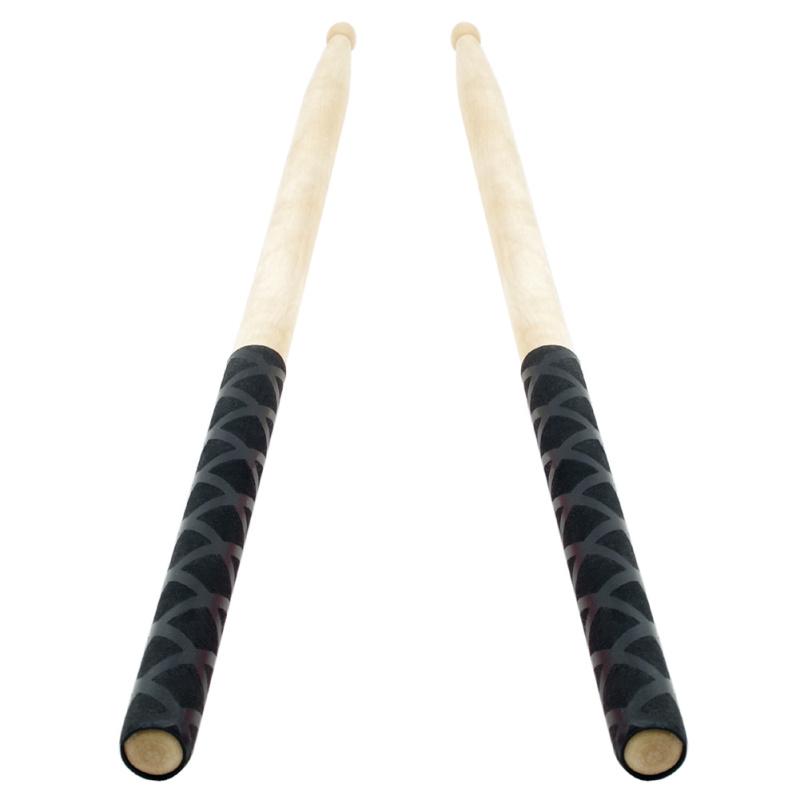 

hot! 2 Pcs Drum Sticks Non-slip Cover X-texture Pattern Handle Drumsticks Protectors Sleeve Accessories чорний