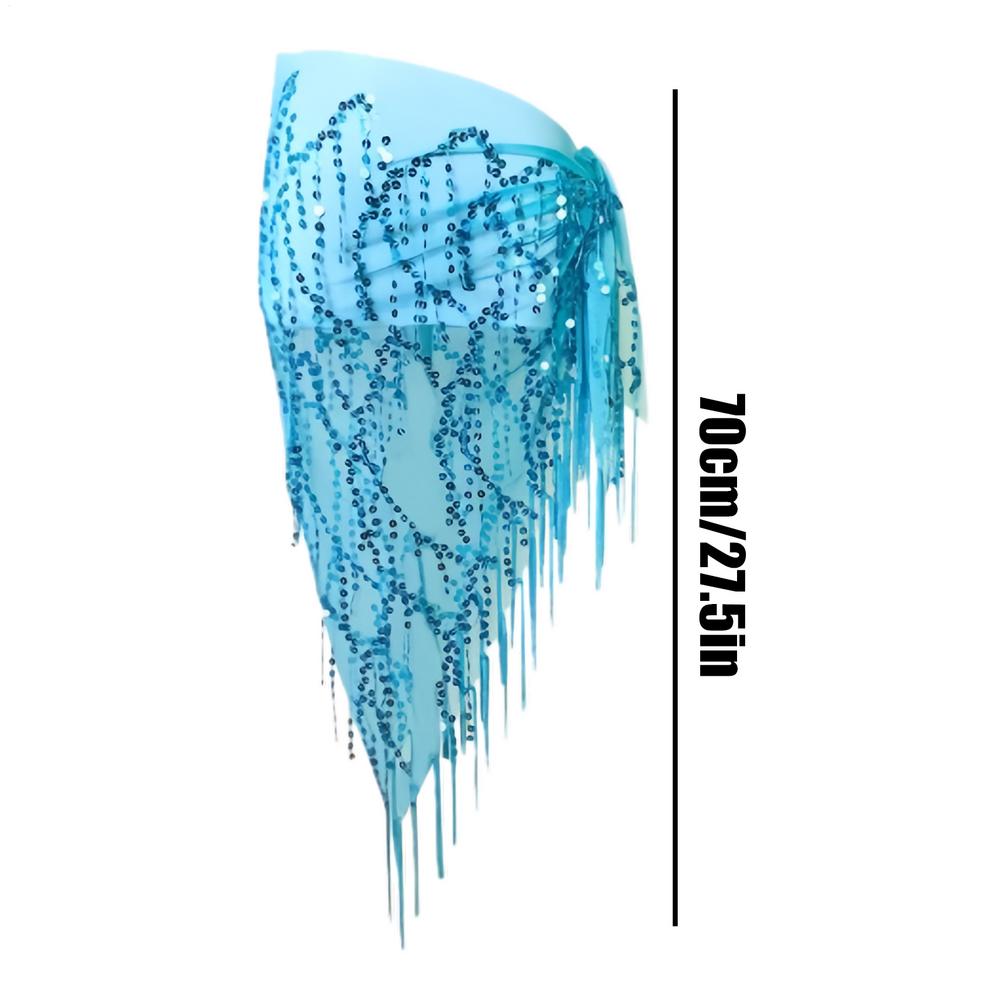 Юбка для танца живота для собаки Синяя юбка для собаки с поясной цепочкой и пайетками Набедренный наряд для щенка среднего размера Вечеринка Выступление Рождественская вечеринка