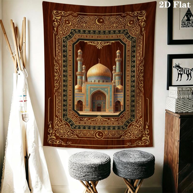 Muslim Wall Tapestry Aesthetic Wall Hanging Printed Fabric Blanket Decorative Tapestries for Bedroom Living Room Home Decor