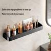 Black Space-Saving Aluminum Wall Shelf & Towel Rack - No Drilling Needed