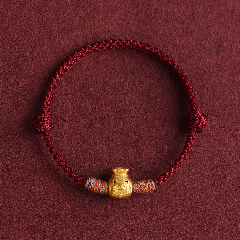 2025 New Arrival Year of Snake Lucky Fortune Red Rope Bracelet Men and Women's Natal Year Lucky Beads Tibetan Colorful Woven Hand Strap