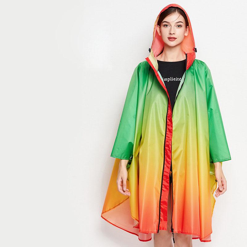 Bunter Damen Biker Regenmantel Leichter Regenmantel Poncho Herren Wasserdichter Umhang Regenmäntel Erwachsener Farbverlauf Motorrad Regenbekleidung