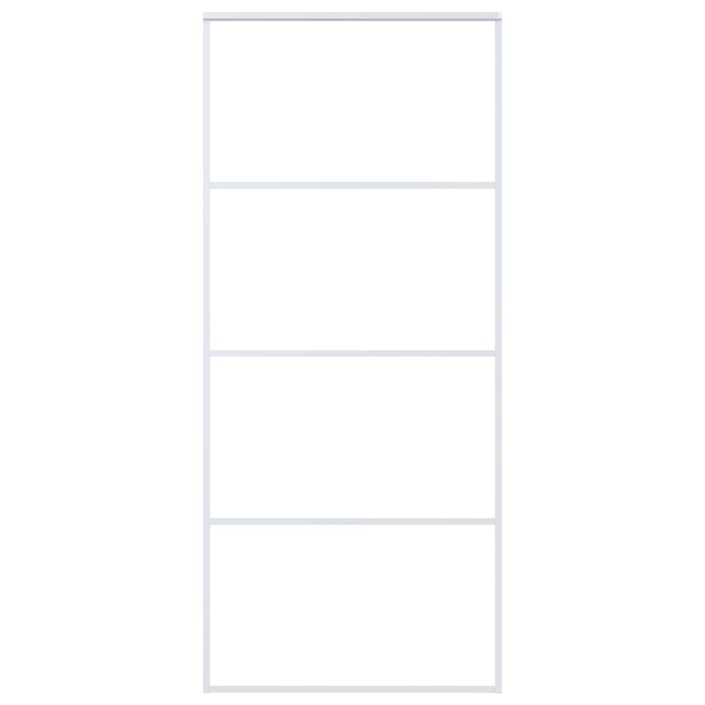 Vidaxl Sliding Door, ESG Glass and Aluminum, 90x205 Cm, White