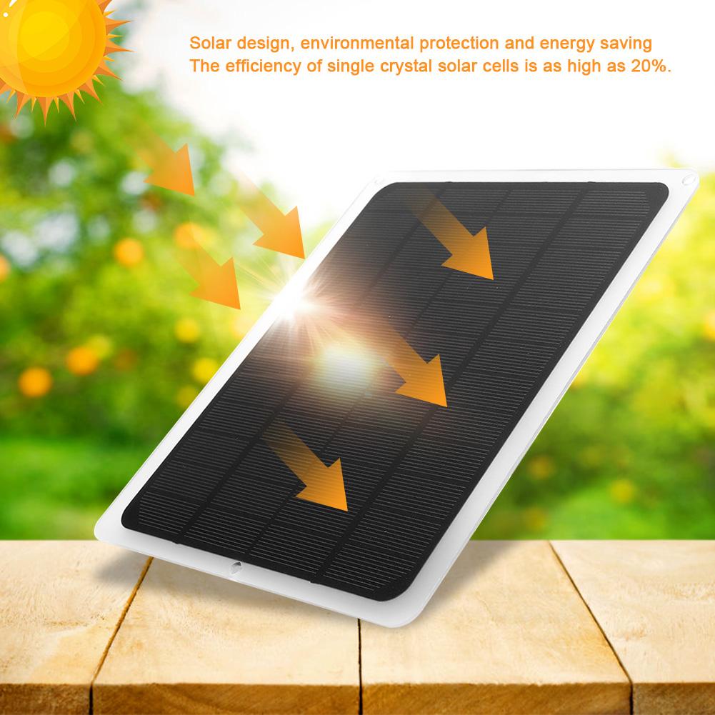 12V 10W Portable Monocrystalline Solar Power Panel USB Charger for Car Phone Light