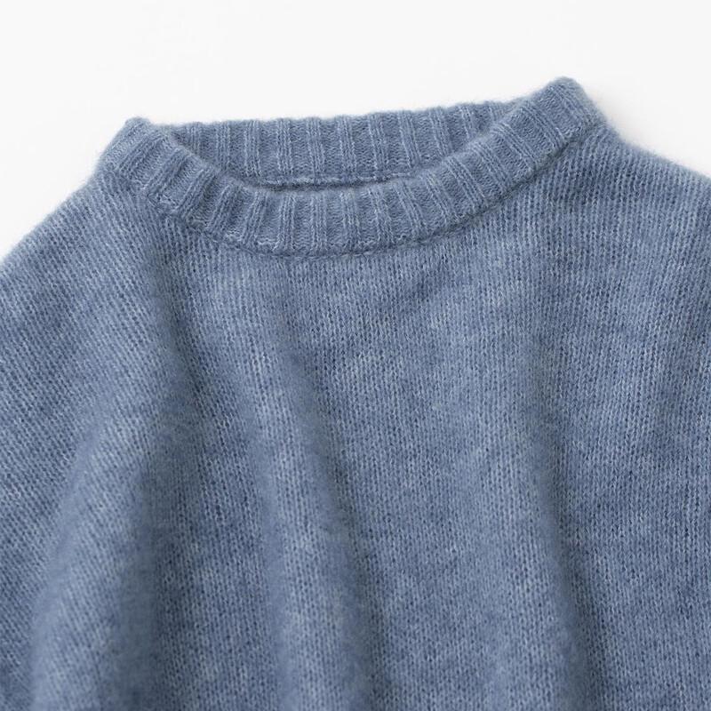 Snuofde Women's Relaxed Fit Round Neck Knit Sweater