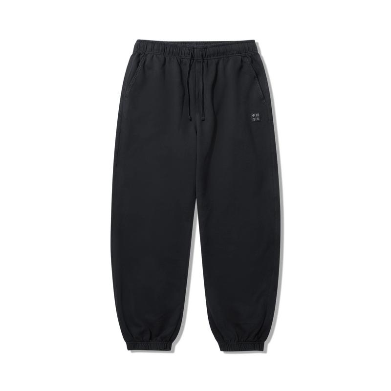 Li Ning Vital Series Solid Color Mid Waist Comfortable Breathable Versatile Jogger Knit Sports Pants Men Bottoms Black AKLUA33-1