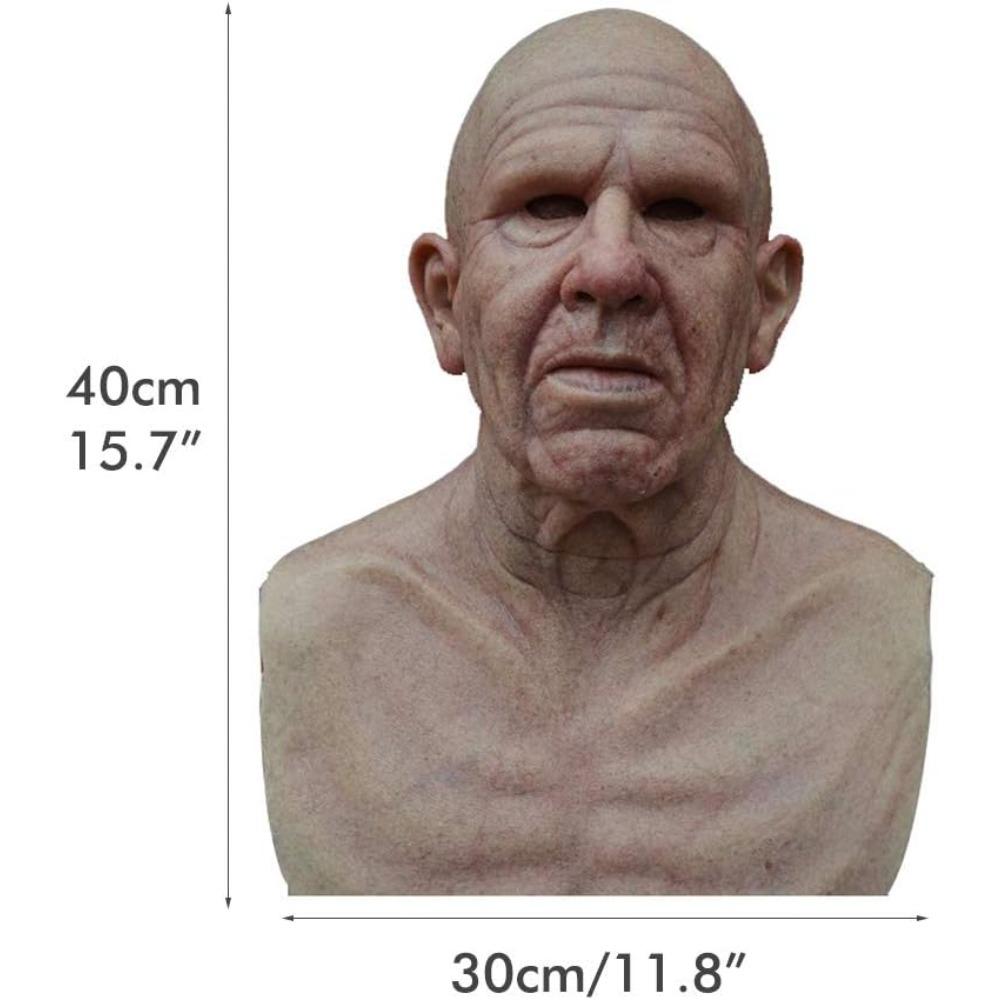 Kopfbedeckung Requisite Alte Mann Maske, Die Ältere Maske Realistische Latex Menschliche Falten Gesichtsmaske Vollkopfmaske für Halloween Maskerade