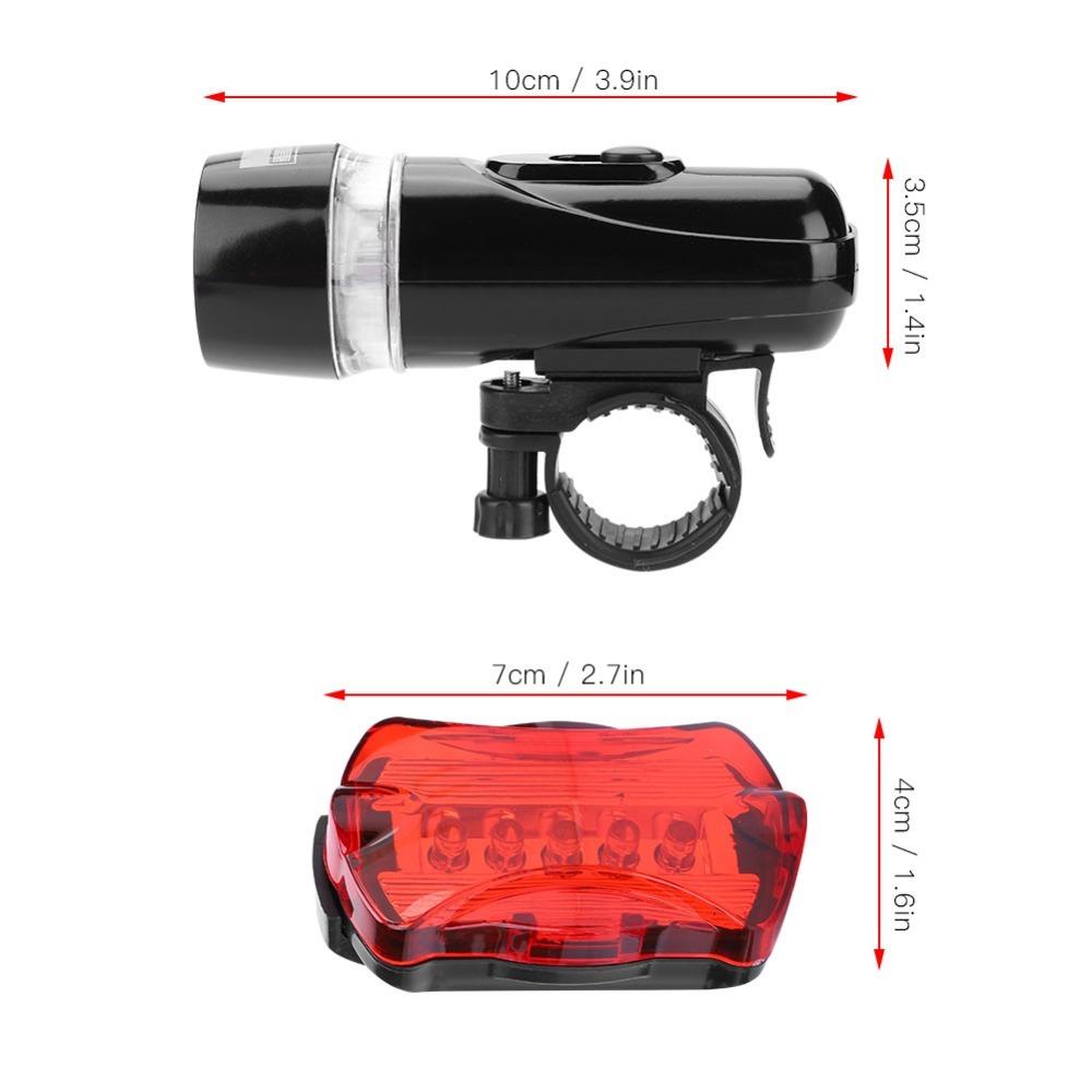 1 Set Front Back Set Bike Lamp 5 LED Bike Front Rear Light Set Riding Lights  for Mountain,Road Bike